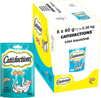 Catisfactions, Snack per Gatto con Delizioso Salmone, 6 Confezioni da 60 g